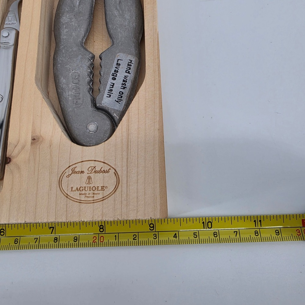 Jean Dubost Laguiole France 6pc Seafood Lobster Crab Tool Set Wood Box - Picture 3 of 5